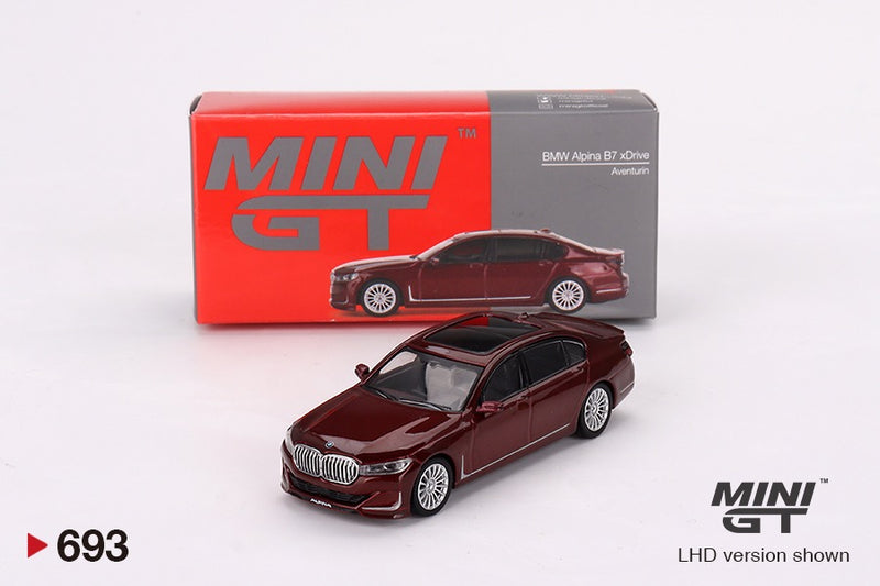 Laad de afbeelding in de Gallery-viewer, Bmw ALPINA B7 XDrive 2023 Rood (LHD) MINI GT 1:64
