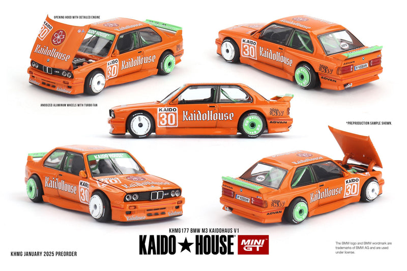 Laad de afbeelding in de Gallery-viewer, Bmw M3 (E30) KAIDO*HOUSE V1 1989 MINI GT 1:64
