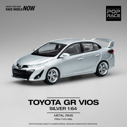 Toyota GR VIOS Silver POP RACE 1:64