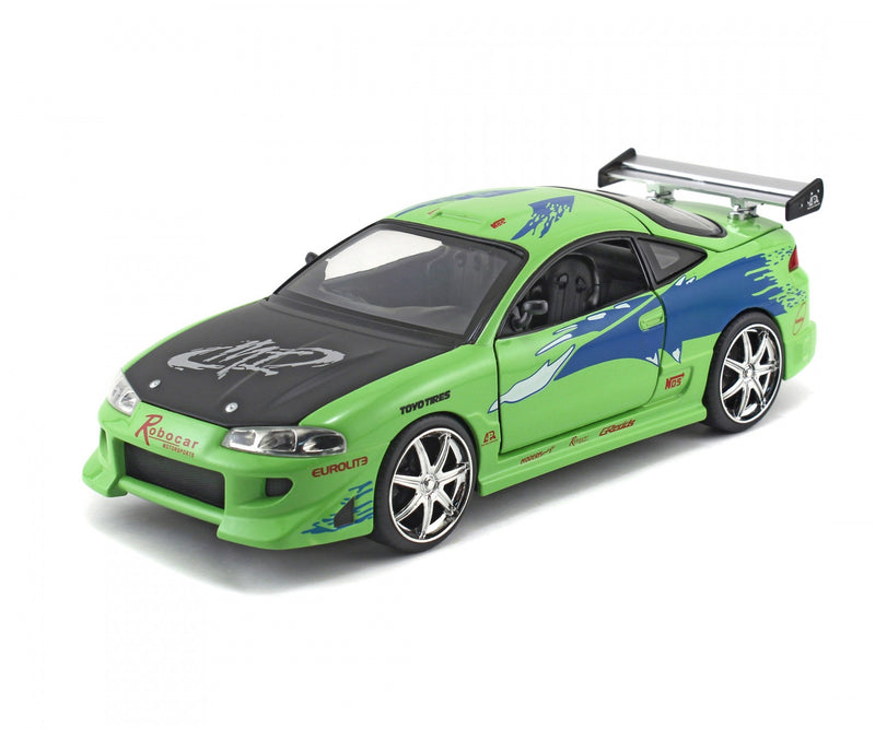 Chargez l&#39;image dans la visionneuse de la galerie, Fast &amp; Furious Brians Mitsubishi Eclipse 1995 Vert JADA 1:24
