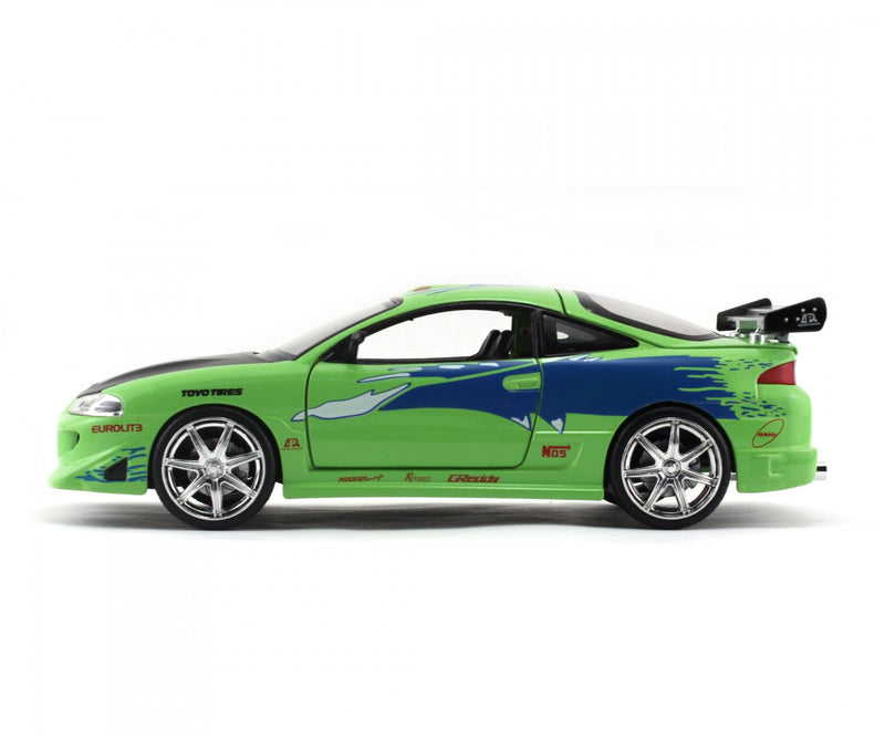 Chargez l&#39;image dans la visionneuse de la galerie, Fast &amp; Furious Brians Mitsubishi Eclipse 1995 Vert JADA 1:24
