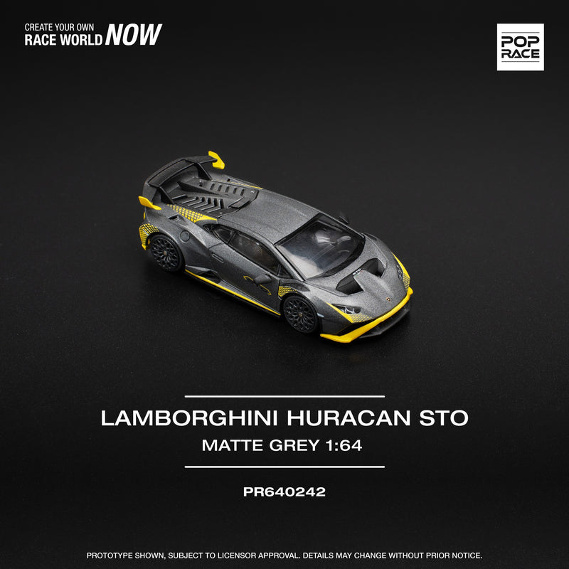 Laad de afbeelding in de Gallery-viewer, Lamborghini Huracan STO Grijs POP RACE 1:64
