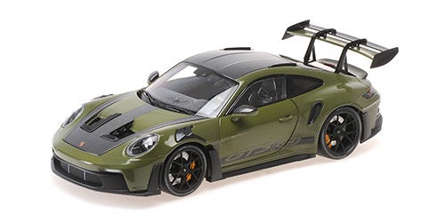 Chargez l&#39;image dans la visionneuse de la galerie, Porsche 911 (992) GT3RS 2024 OLIVE OTAN AVEC ROUES NOIRES MINICHAMPS 1:18
