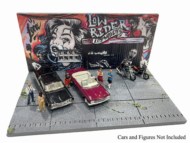 Laad de afbeelding in de Gallery-viewer, Diorama STREET ART LA GRAFFITI 2024 (Auto&#39;s en figuren niet inbegrepen) MINI GT 1:64
