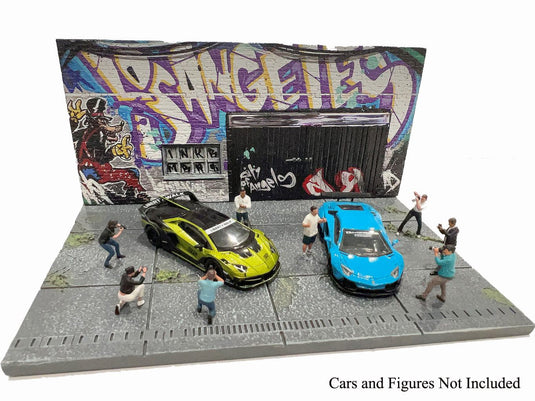 Diorama STREET ART LA LOWRIDER 2024 (Auto's en figuren niet inbegrepen) MINI GT 1:64