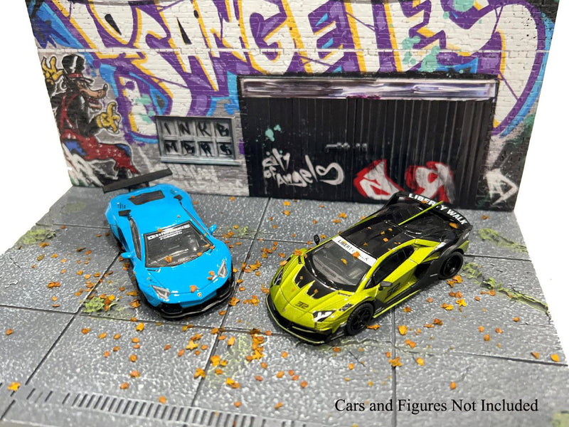 Laad de afbeelding in de Gallery-viewer, Diorama STREET ART LA LOWRIDER 2024 (Auto&#39;s en figuren niet inbegrepen) MINI GT 1:64
