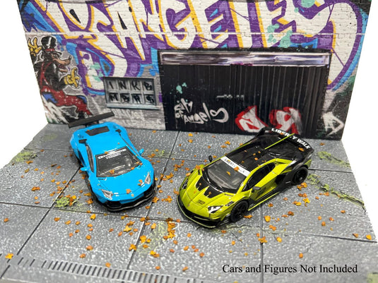 Diorama STREET ART LA LOWRIDER 2024 (Auto's en figuren niet inbegrepen) MINI GT 1:64