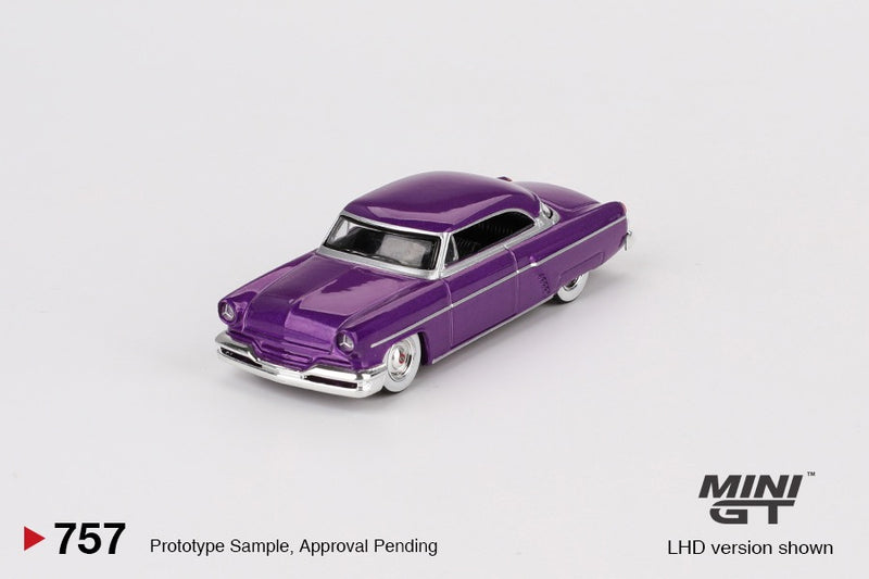 Load image into Gallery viewer, Lincoln CAPRI HOT ROD PURPLE METALLIC 1954 (LHD) MINI GT 1:64
