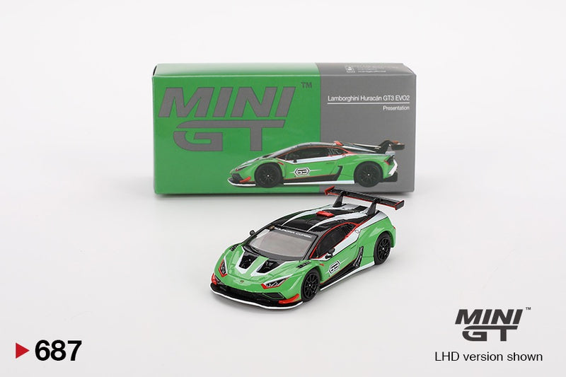 Load image into Gallery viewer, Lamborghini Huracán GT3 EVO2 Presentation (LHD) MINI GT 1:64
