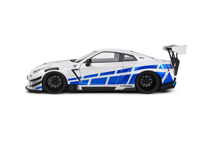 Chargez l&#39;image dans la visionneuse de la galerie, Nissan GT-R (R35) W/ LIBERTY WALK CARROSSERIE 2.0 PAUL TRIBUTE 2024 BLANC/BLEU SOLIDO 1:18
