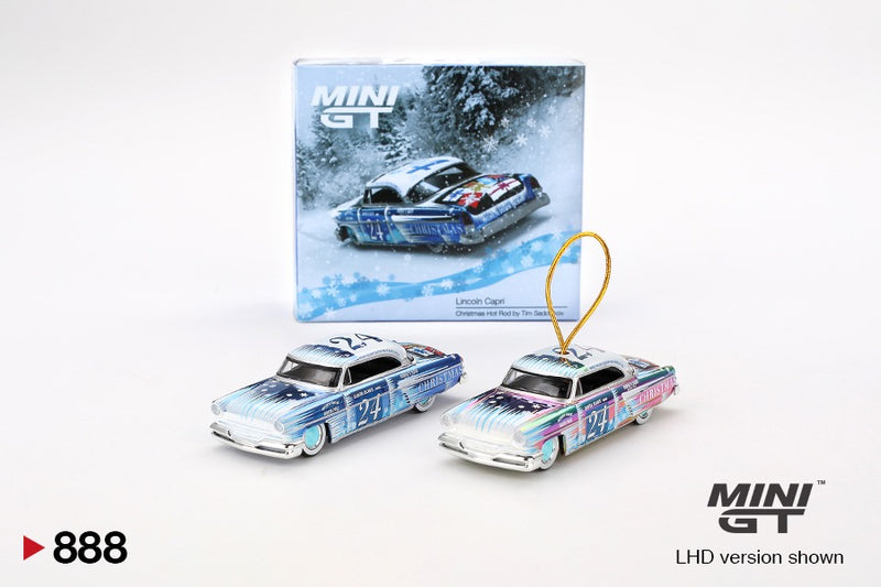 Laad de afbeelding in de Gallery-viewer, Lincoln CAPRI CHRISTMAS HOT ROD BY TIM SADCHIKOV EDITION LIMITED 2024 (LHD) MINI GT 1:64
