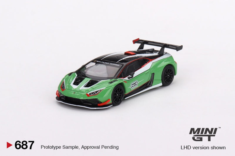 Load image into Gallery viewer, Lamborghini Huracán GT3 EVO2 Presentation (LHD) MINI GT 1:64
