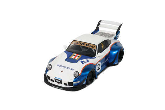 Porsche RWB X LIBERTY WALK BLANC/BLEU 2023 GT SPIRIT 1:18