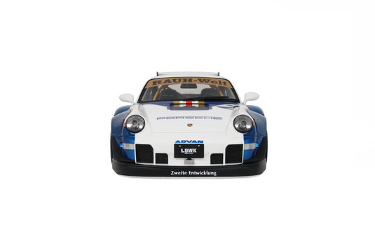 Porsche RWB X LIBERTY WALK BLANC/BLEU 2023 GT SPIRIT 1:18