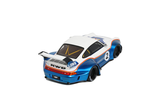 Porsche RWB X LIBERTY WALK BLANC/BLEU 2023 GT SPIRIT 1:18