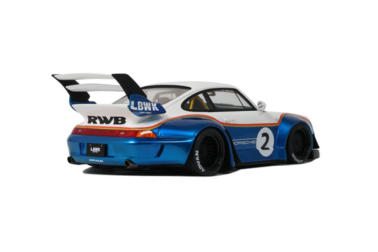 Porsche RWB X LIBERTY WALK BLANC/BLEU 2023 GT SPIRIT 1:18