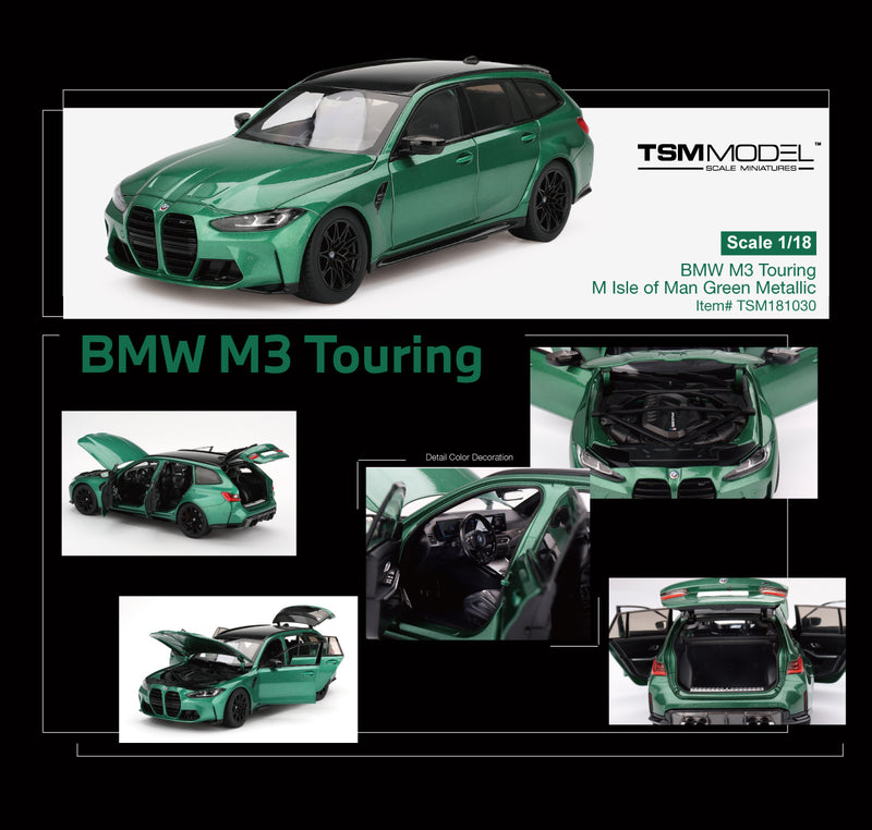 Load image into Gallery viewer, Bmw M3 TOURING (G81) ISLE OF MAN GREEN METALLIC 2023 TSM Model 1:18
